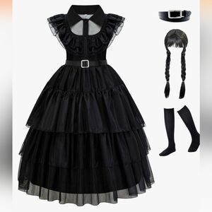 Wednesday Adam Inspired Kids Halloween Costume size Medium